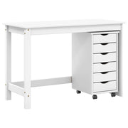 Set Scrivania | Tavolo da Ufficio e mobiletto su ruote MOSS 2 pz Bianco