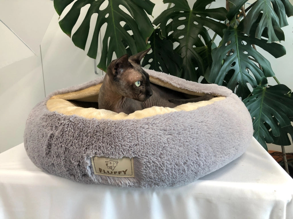 AIO FACTORY 80 cm FLUFFY Letto per cani personalizzabile grigio chiaro impermeabile