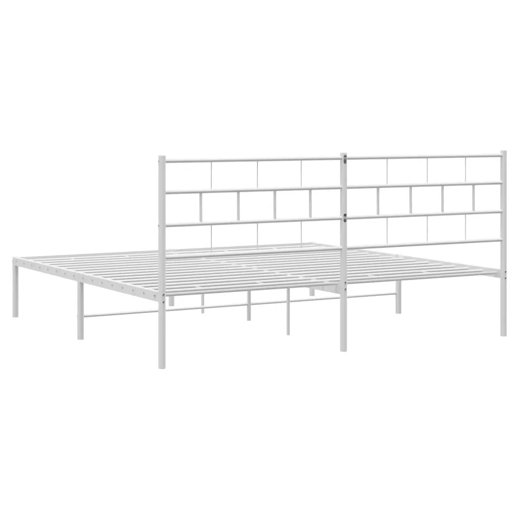 Giroletto con Testiera Metallo Bianco 180x200 cm 355712