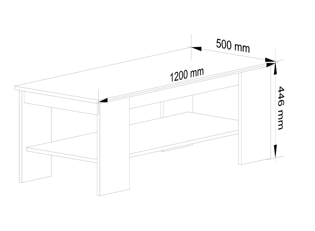 Tavolino da caffè AKORD KAMI Bianca 120 cm 120x50x45 cm