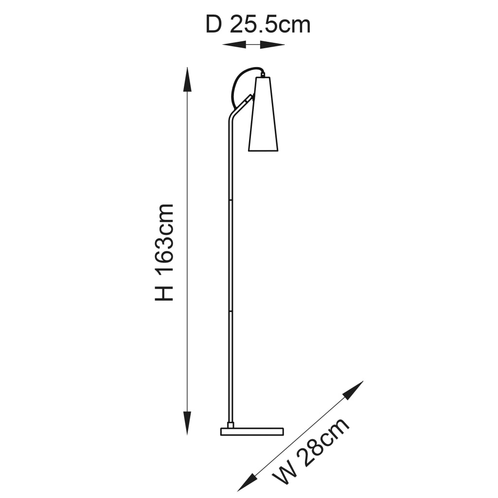 Lampada da terra industriale ottone antico E27 Endon