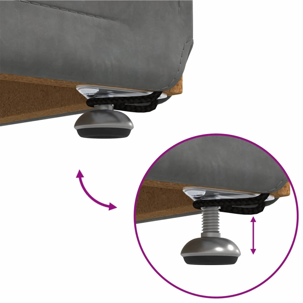 Pouf Grigio scuro Velluto e Legno Ingegnerizzato 876766