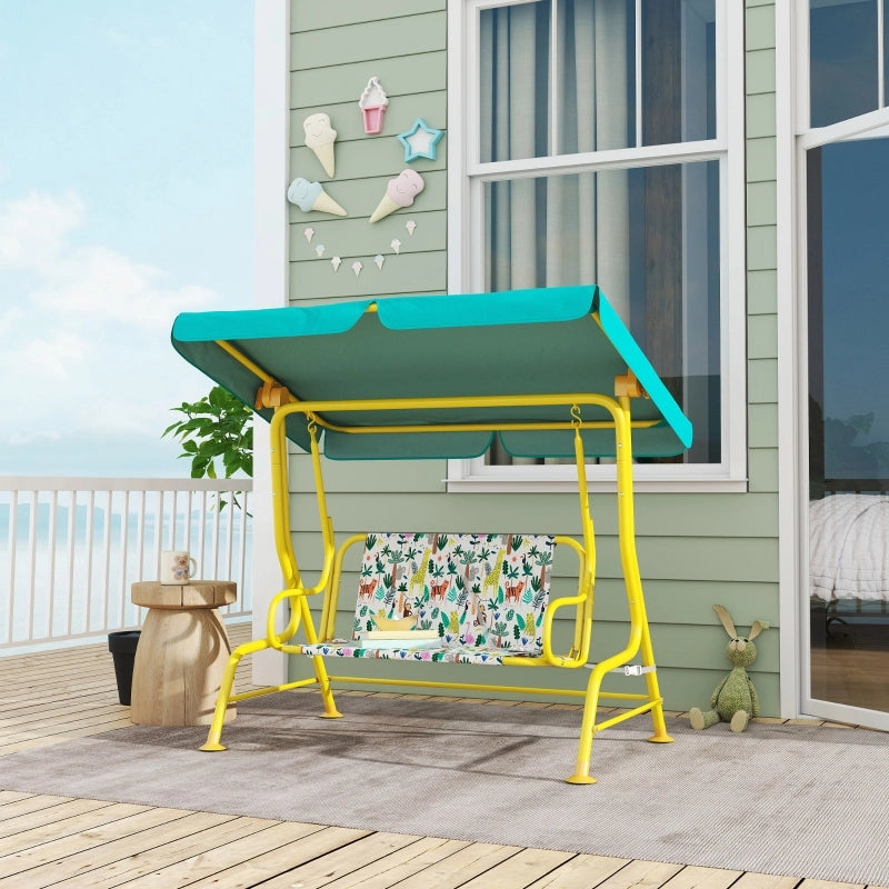 ALTALENA PER BAMBINI con tettuccio regolabile 112x75x120 cm Poliestere Verde