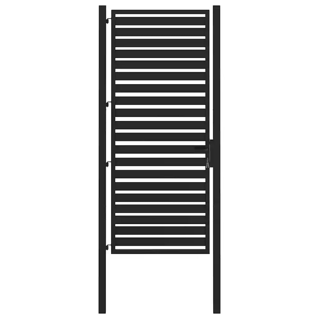 vidaXL Cancello da Giardino con Serratura Nero 100x200 cm in Alluminio