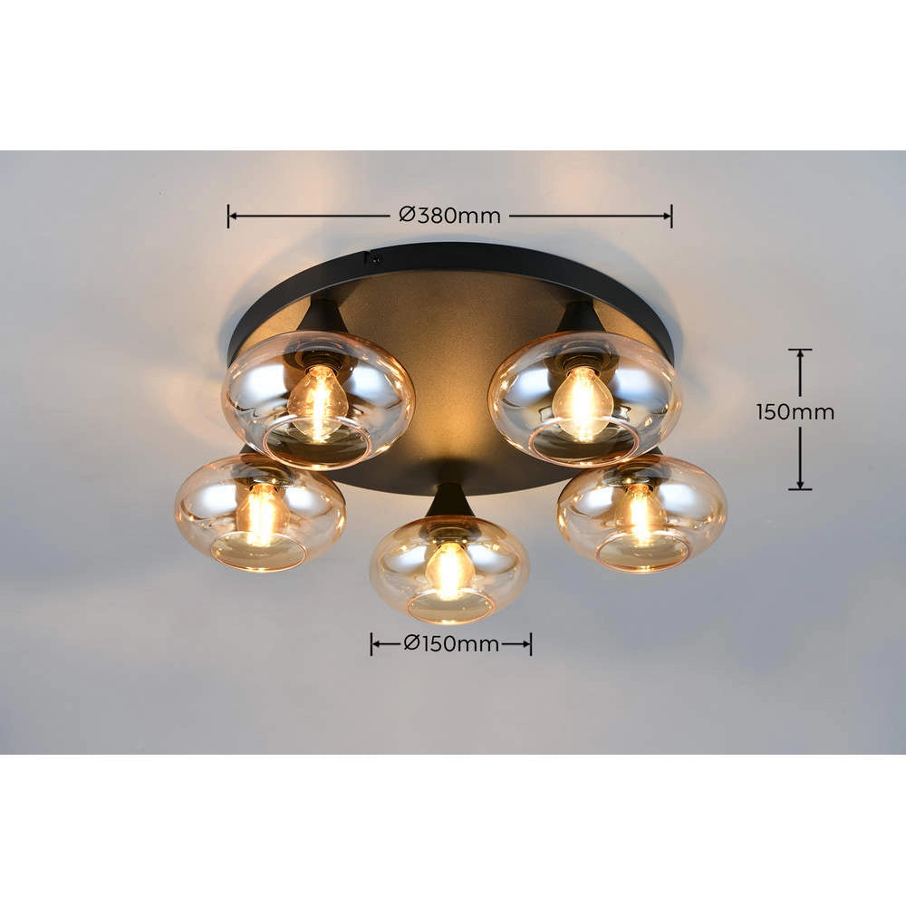 Divina Plafoniera a 5 Diffusori in Vetro GD Trio