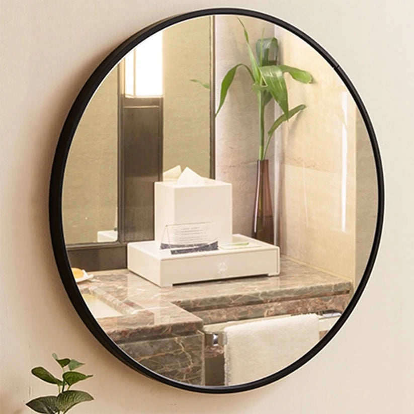 Specchio da Bagno 50x50x2 cm Nero Compatto e Versatile
