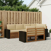 Set divano sezionale con cuscino 7 pcs Naturale e Beige 3384484