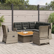 vidaXL Set Divani da Giardino 6 pz con Cuscini in Polyrattan Grigio