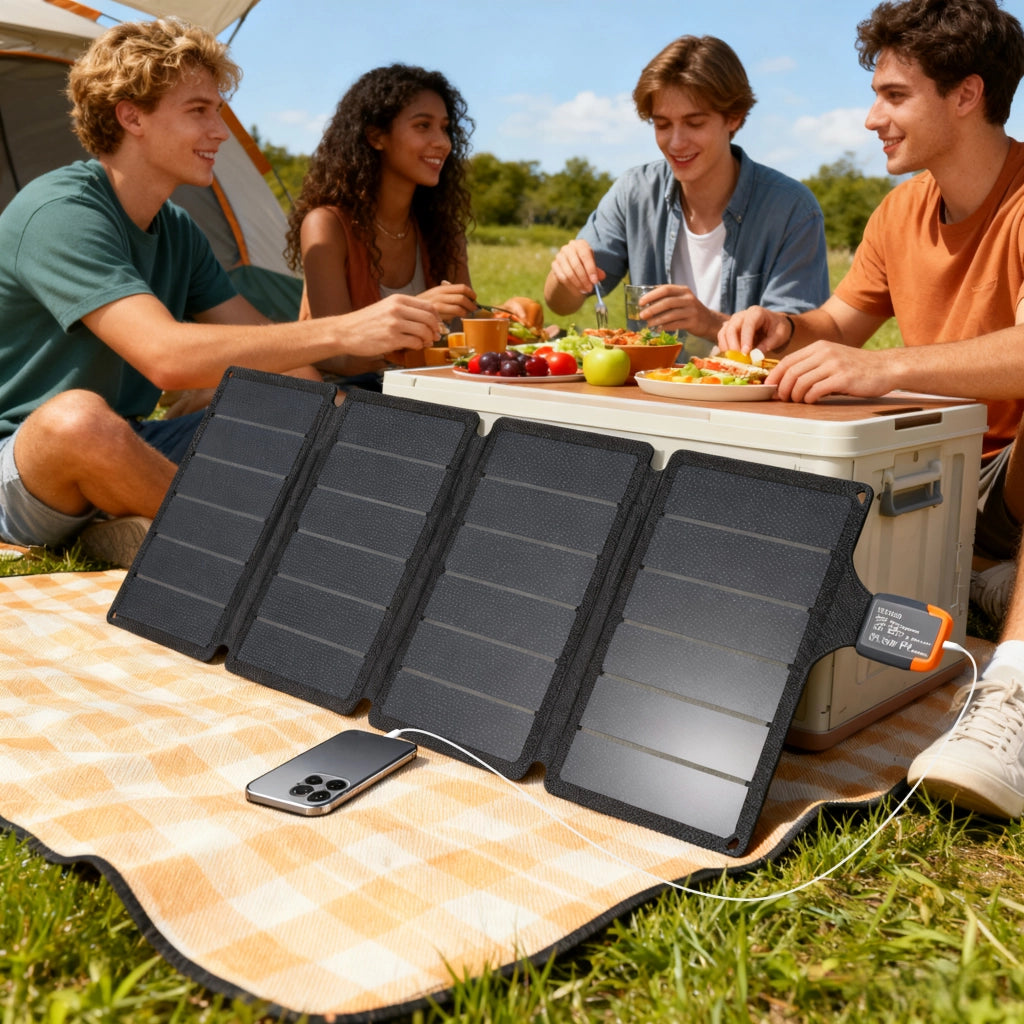 Caricabatteria Solare Pieghevole 36W ¨C Xylo ¨C Tipo-C, Impermeabile IP67, ETFE, Grigio