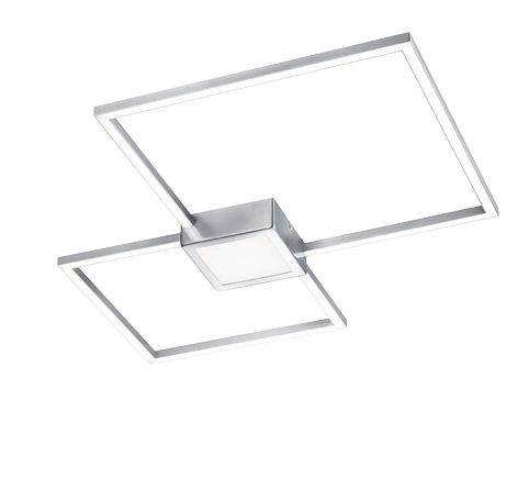Plafoniera Led Interno Parete Soffitto 2 Quadrati Dimmer Acciaio Hydra GD Trio