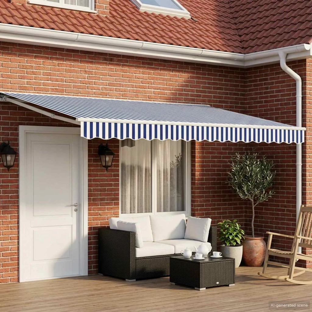 Tettuccio Elettrico Retrattile Blu e Bianco 5 × 3,5 m 3421902