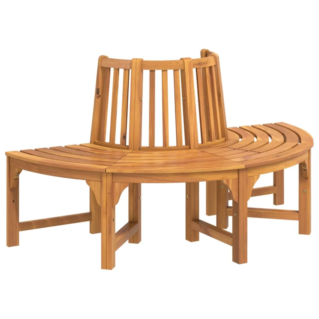 Panca da giardino mobili da giardino per esterni terrazza semicircolare torre ad albero diametro 160 cm in legno massello di eucalipto 02_0011820