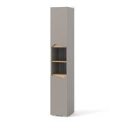 Vicco Armadio per il bagno Grigio 30 x 180 cm con porte e vani aperti