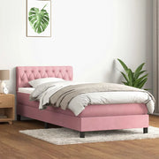 Giroletto a Molle con Materasso Rosa 90x210 cm Velluto 3316484