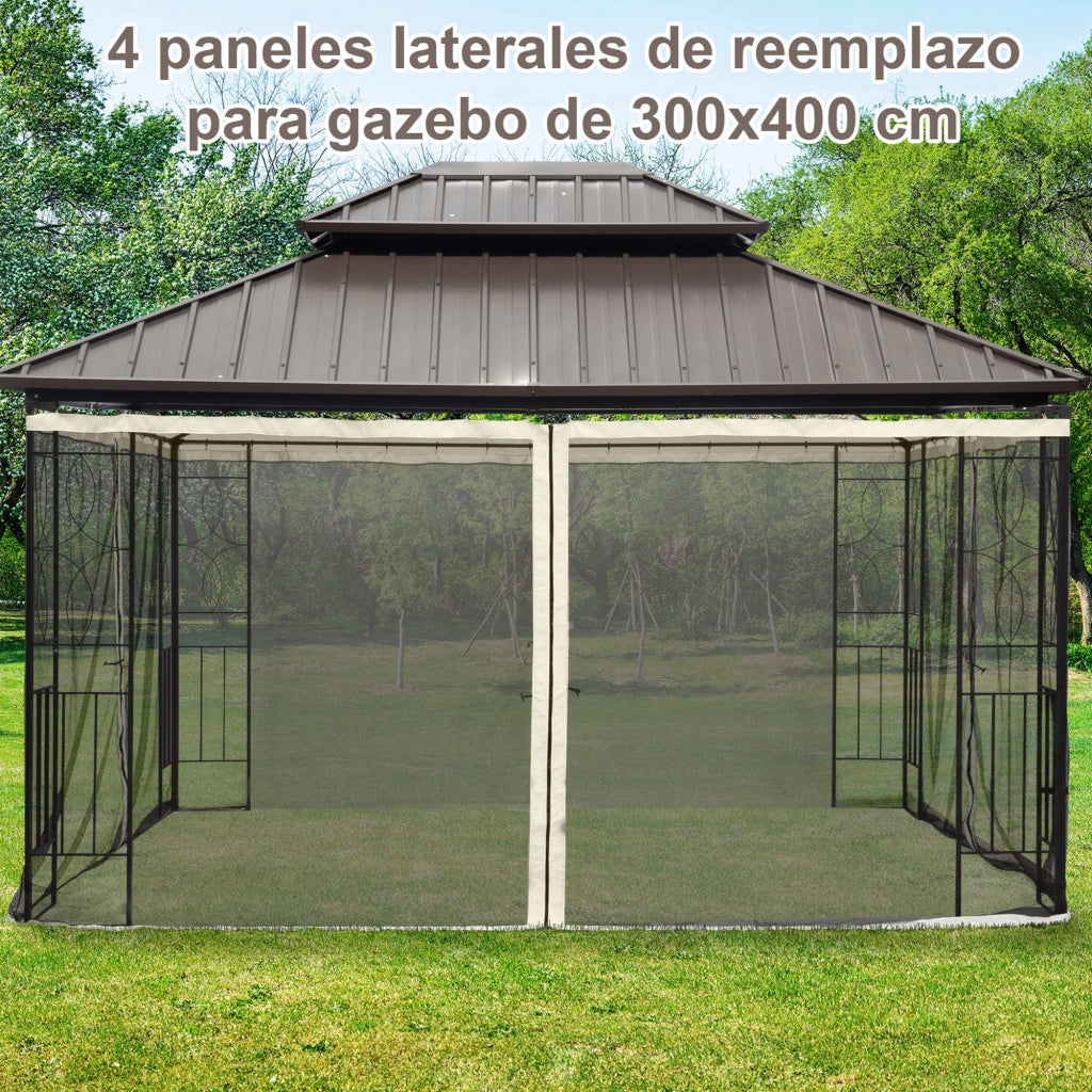 Pannelli Laterali per Carpa da Giardino ¨C zephmum ¨C Grigio 3.5x2 m