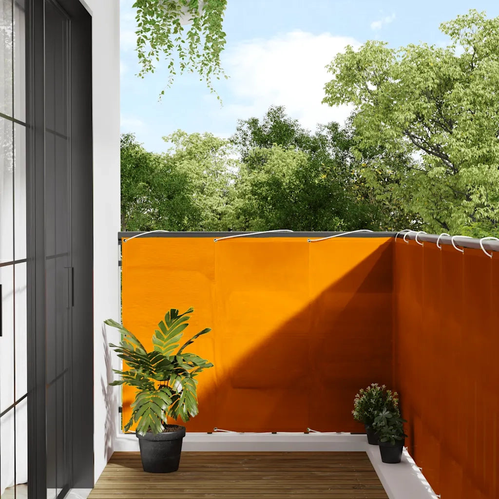 Paravento da Balcone-Pannello per balcone Arancione 120x800cm 100% Poliestere Oxford