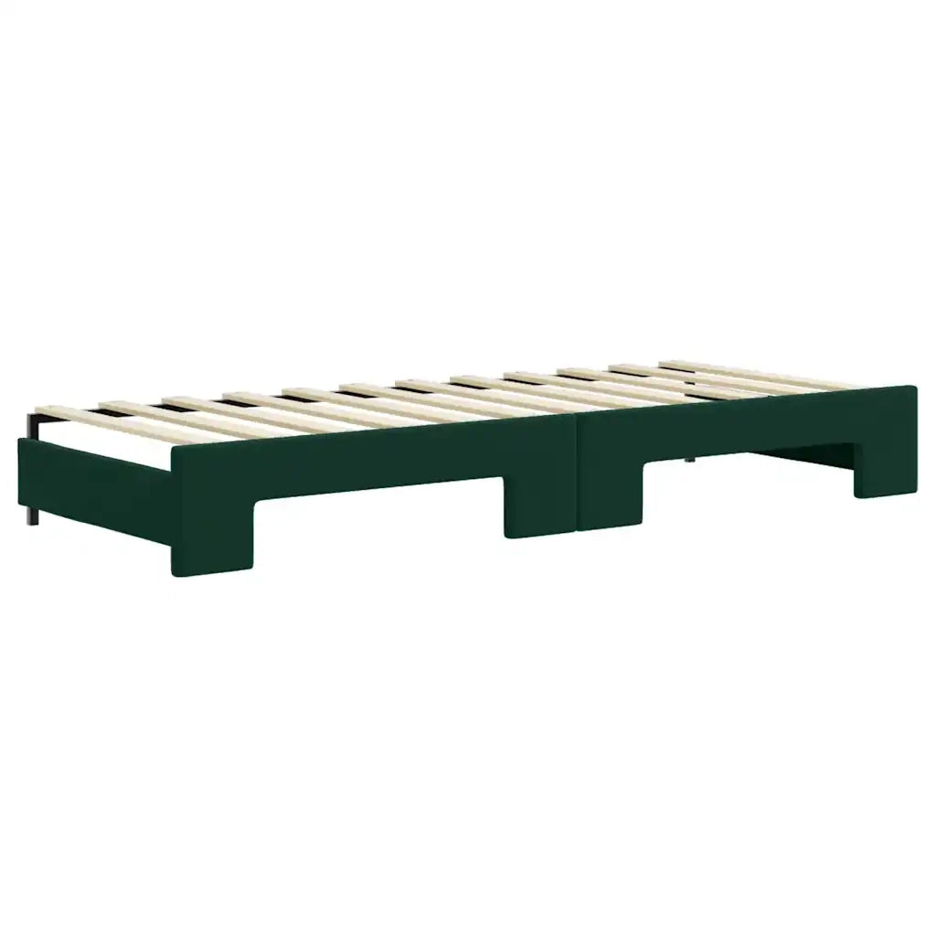Divano Letto con Letto Estraibile Verde Scuro 80x200cm Velluto 3197296
