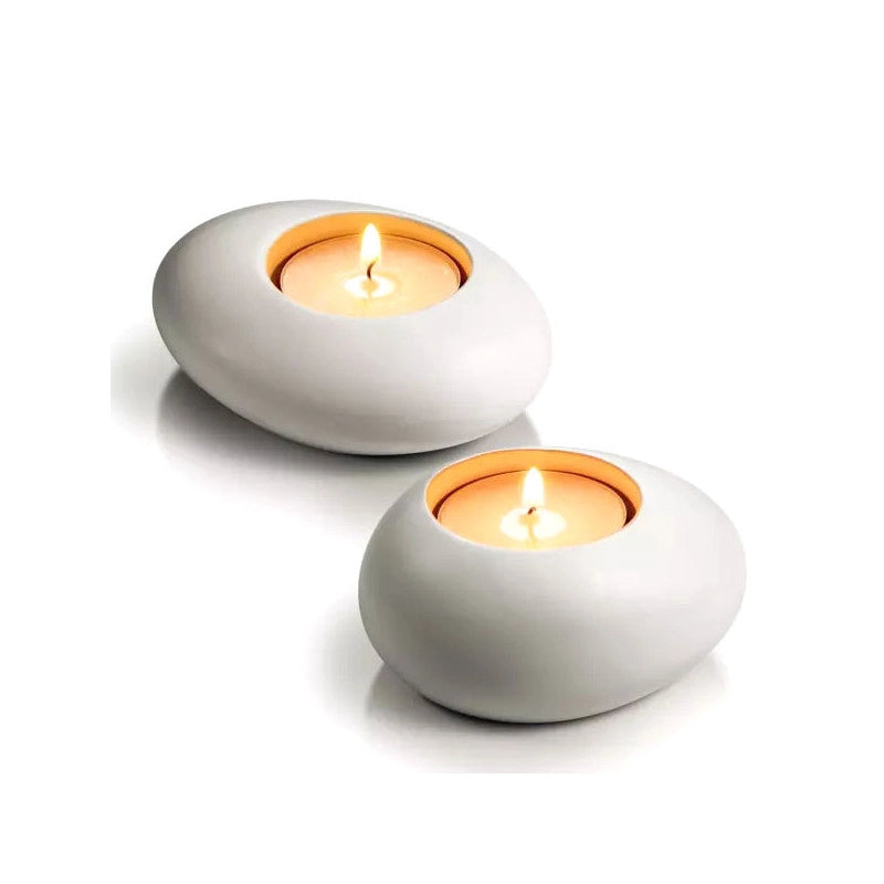 Supporto Tealight Stone Bianco Pz 2 Fancy Tescoma