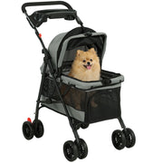 Carrello per Cani Piegevole ¨C Minimal ¨C Grigio con Cuscini