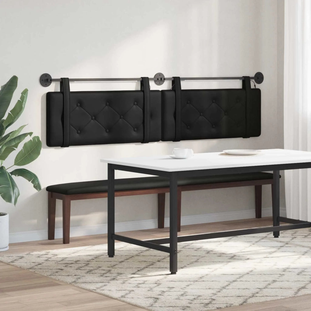 Testiera | Testata sospesa Con luce LED Nero Similpelle