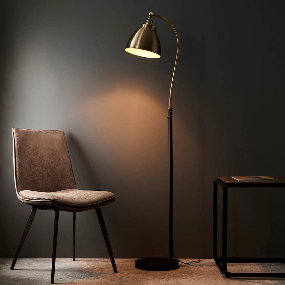Lampada da terra industrial Franklin Endon ottone E27
