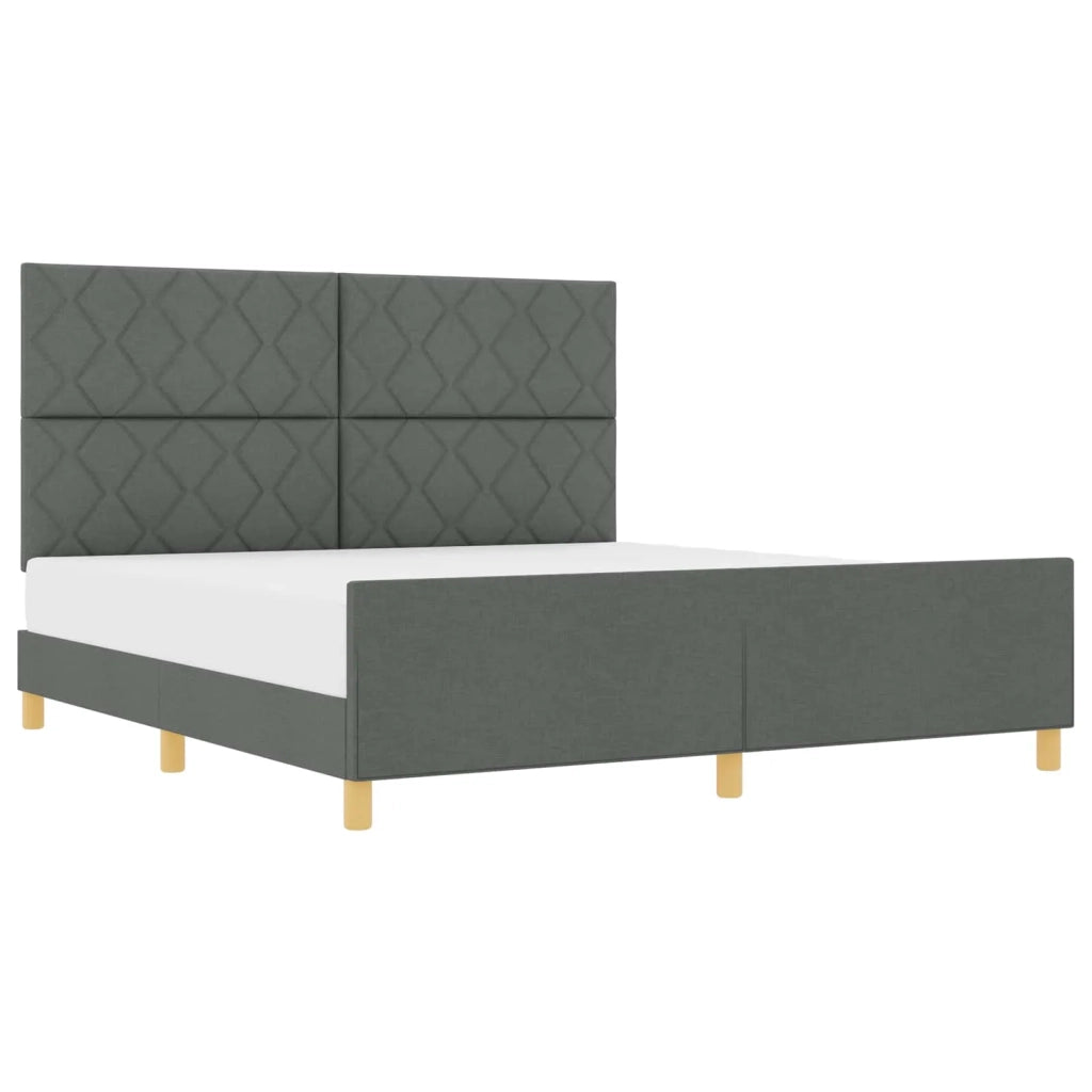 Struttura del letto Grigio scuro 180 x 200 cm Tessuto 3344824