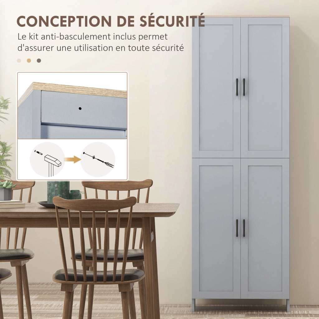 Armadio Cucina Alto ¨C zephmum ¨C Grigio 170 cm