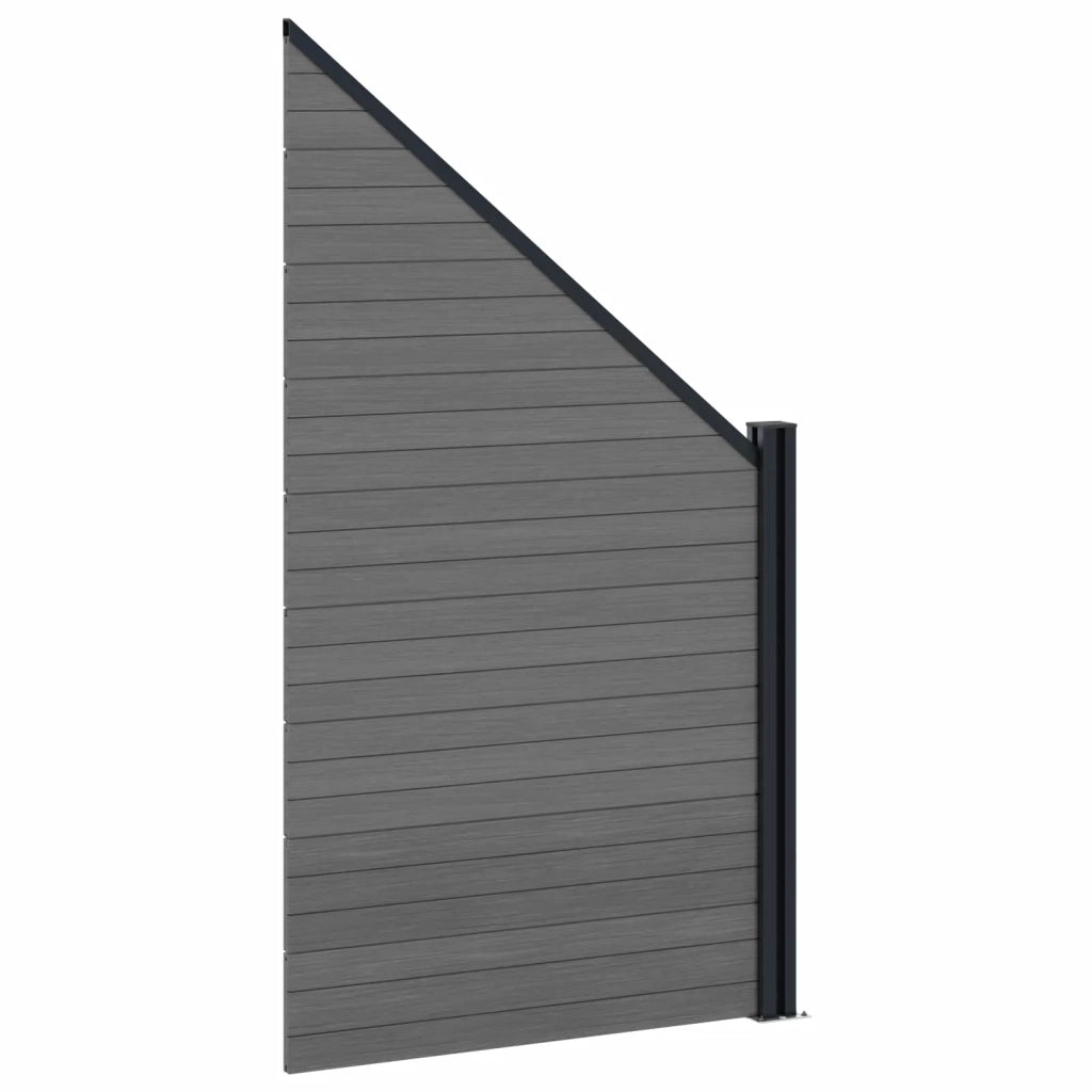 Set di Recinzione 1138 x 186 cm WPC e Alluminio Grigio 3429407
