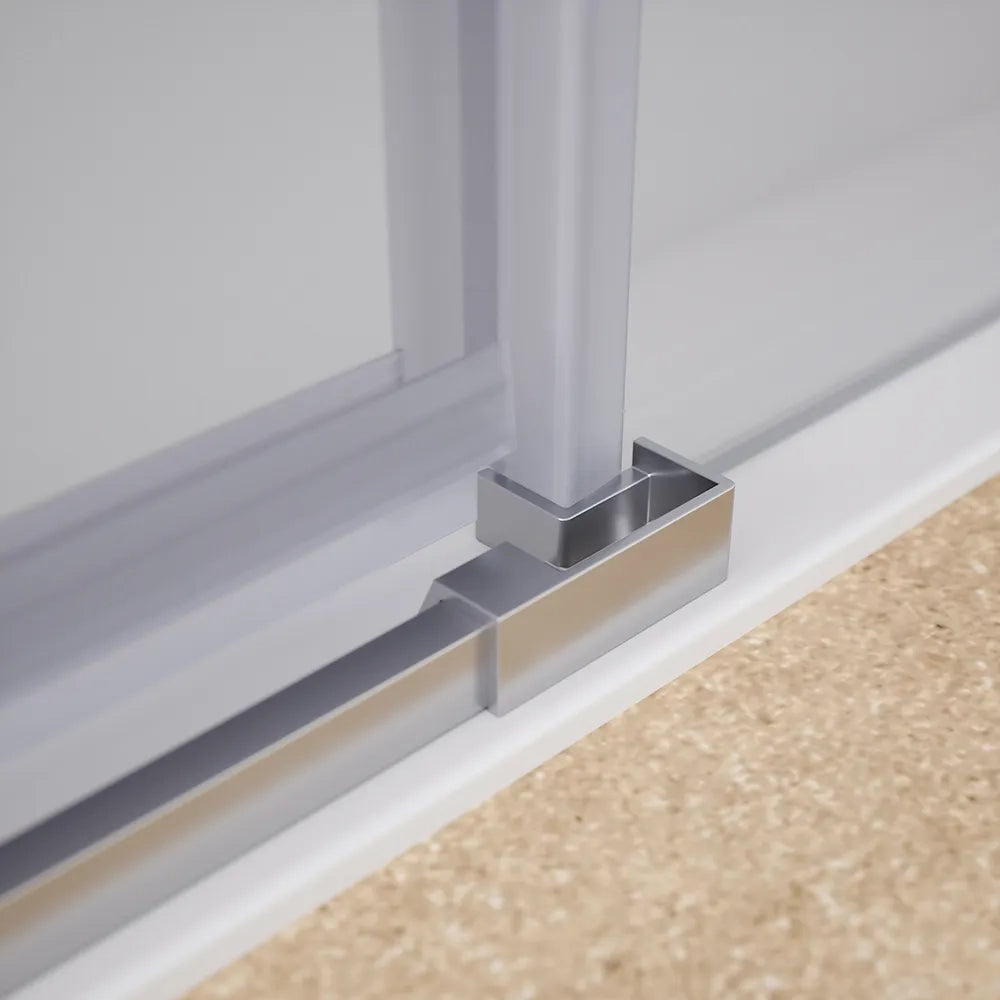 Porta doccia 80cm apertura a battente lato destro con cerniere, profili cromati e vetro da 8mm trasparente h195 | Fiji