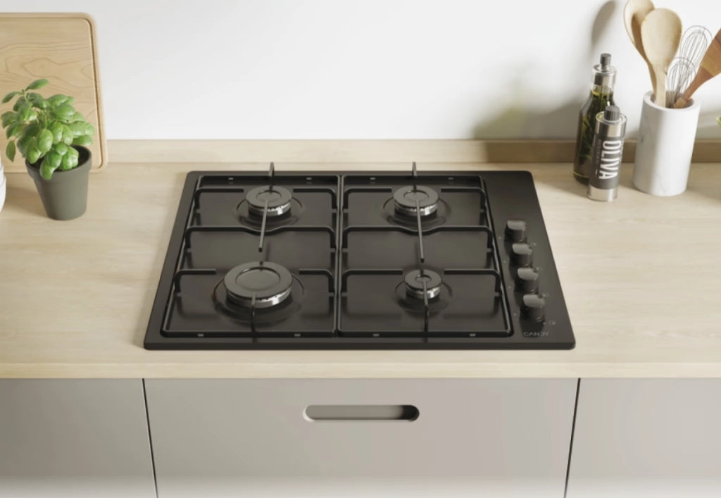 Candy Idea Piano Cottura CHW6LBB a Gas 4 Fuochi Gas Colore Nero