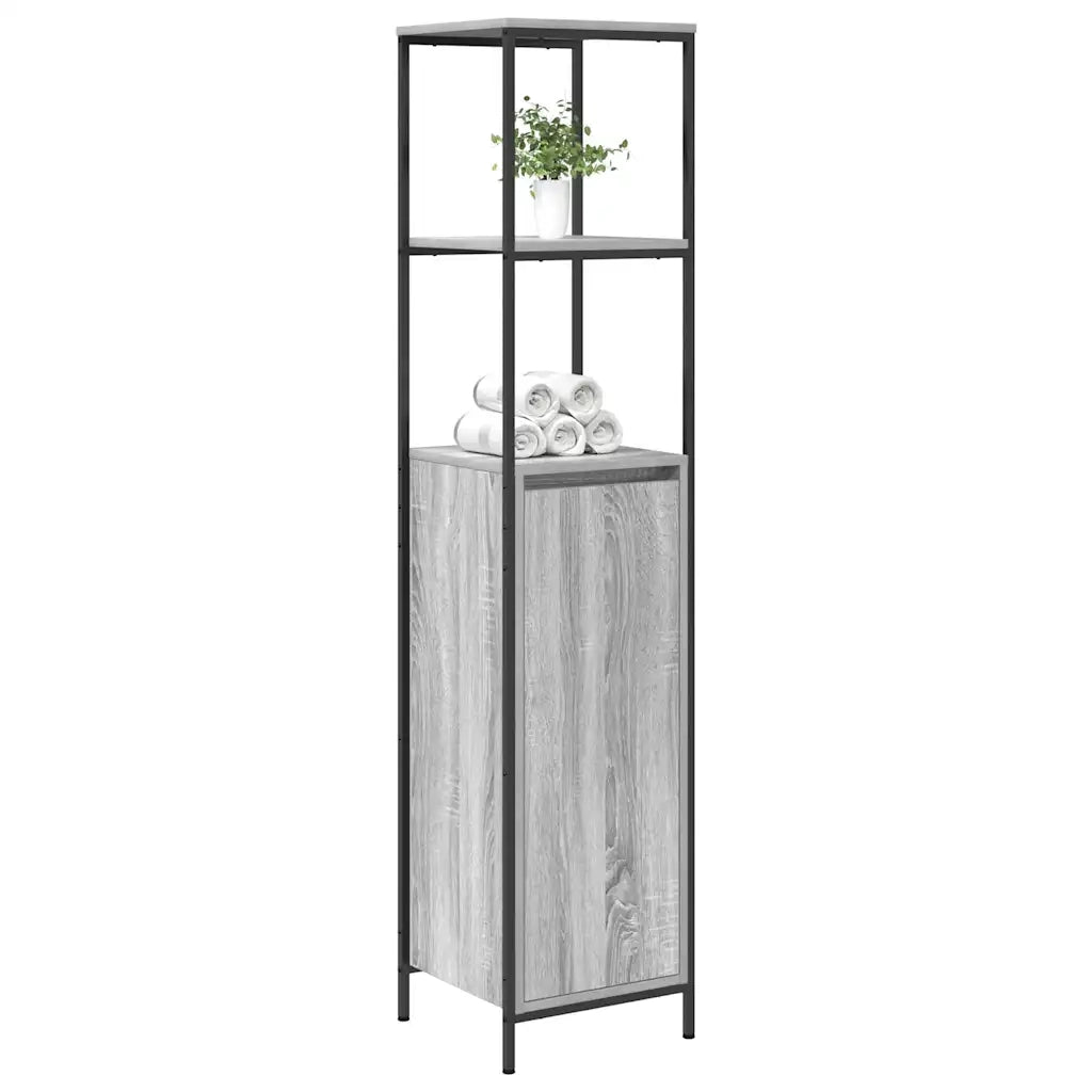 Mobile da Bagno con Ripiani Grigio Sonoma 36x35x165 cm 861910