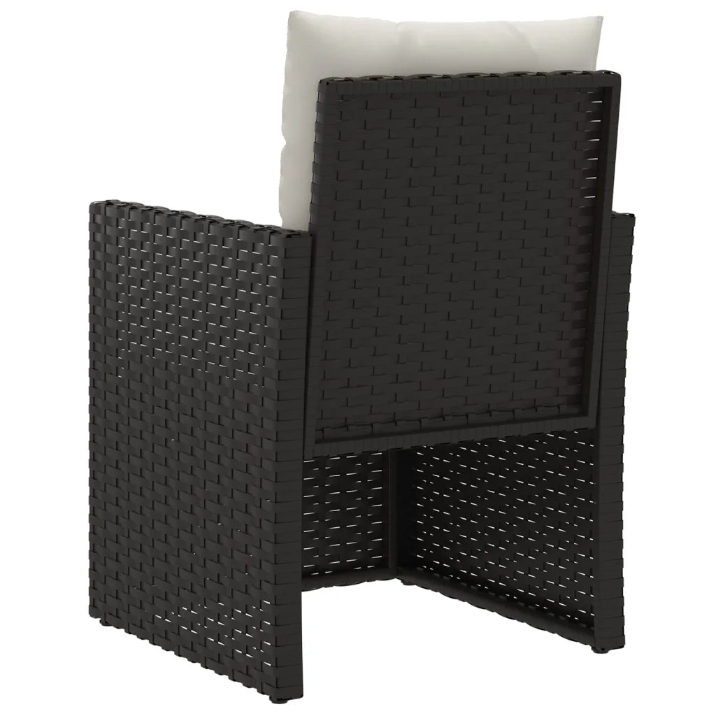 Set Divani da Esterno 3 pz con Cuscini in Polyrattan Nero 319192