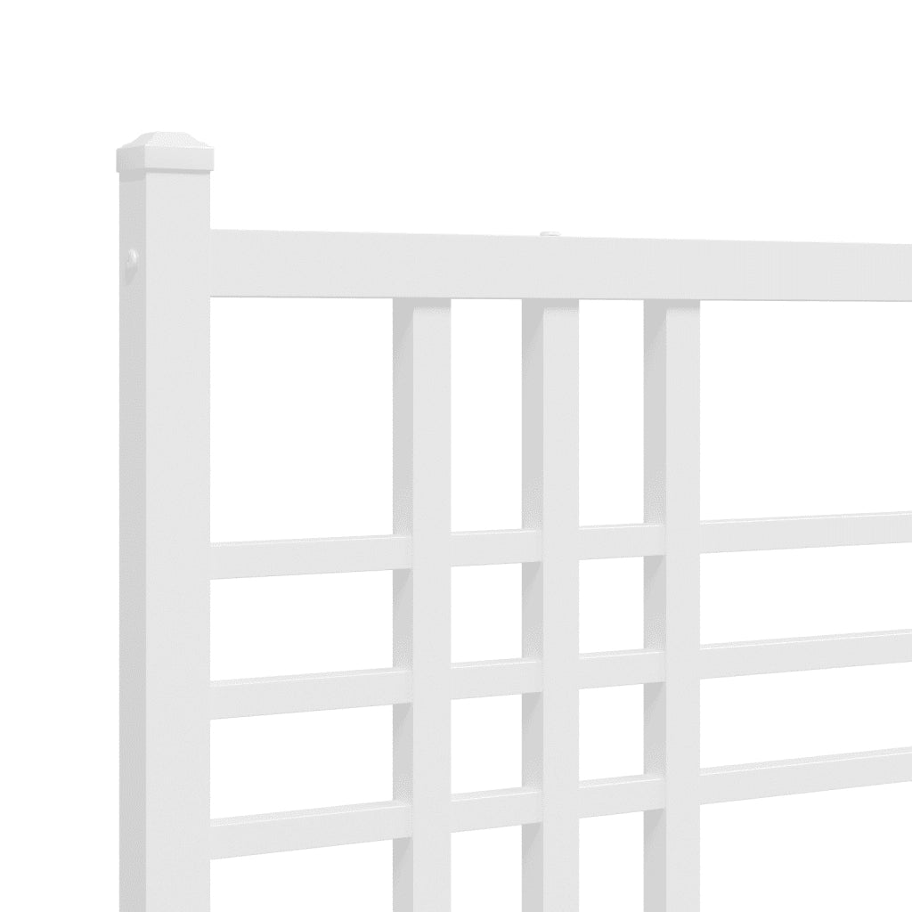Giroletto con Testiera Metallo Bianco 100x190 cm 376367