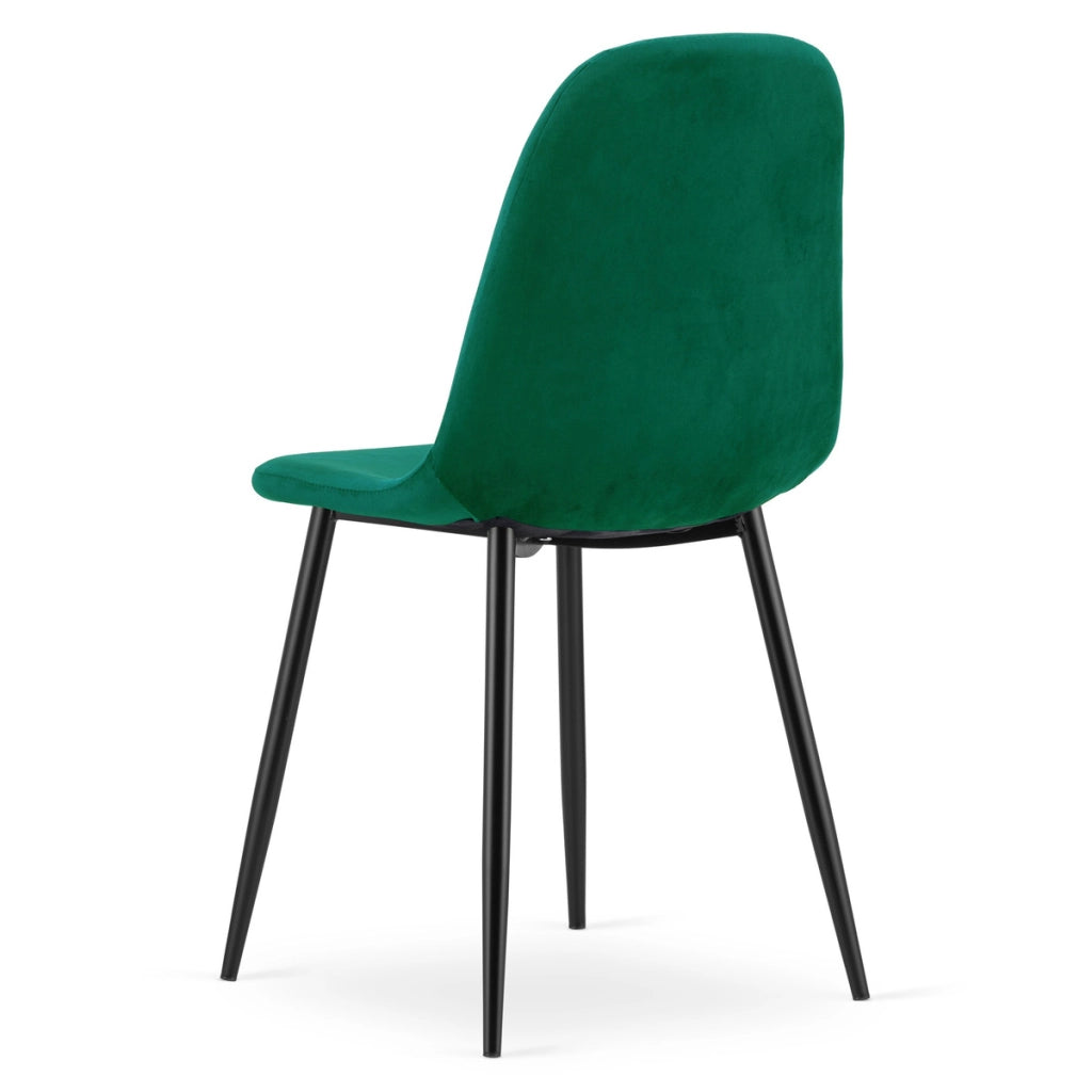 Sedia da pranzo Padva in velluto verde smeraldo