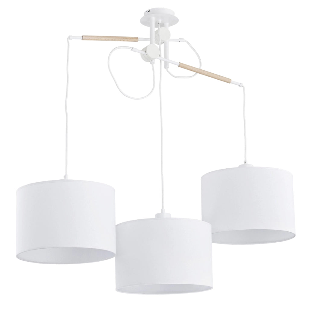 Lampada a sospensione minimal bianca 3 luci E27 HILA Alfa