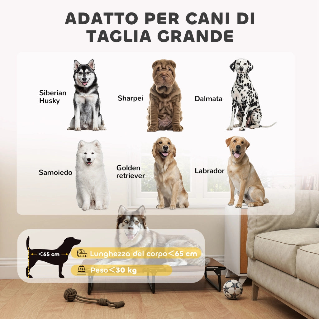 Letto per Cani Pieghevole ¨C Minimal ¨C 107x61x20 cm, Marrone, Tessuto a Rete