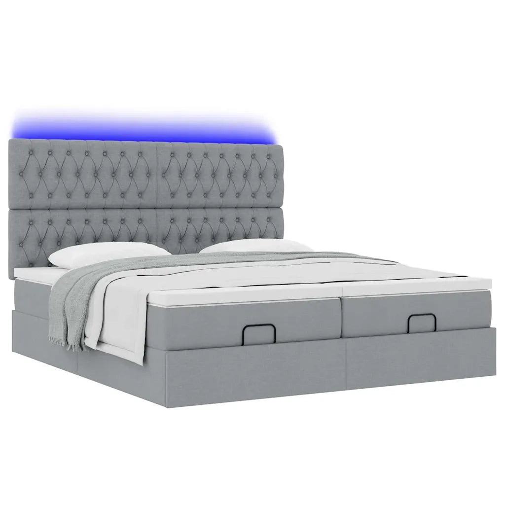 Struttura Letto Pouf con Materassi 160x200 cm in Tessuto 3314555