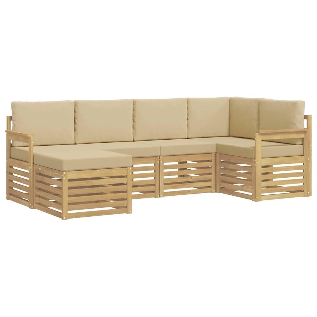 Set di divani da esterno 6 pcs Bianco e Beige 3392103