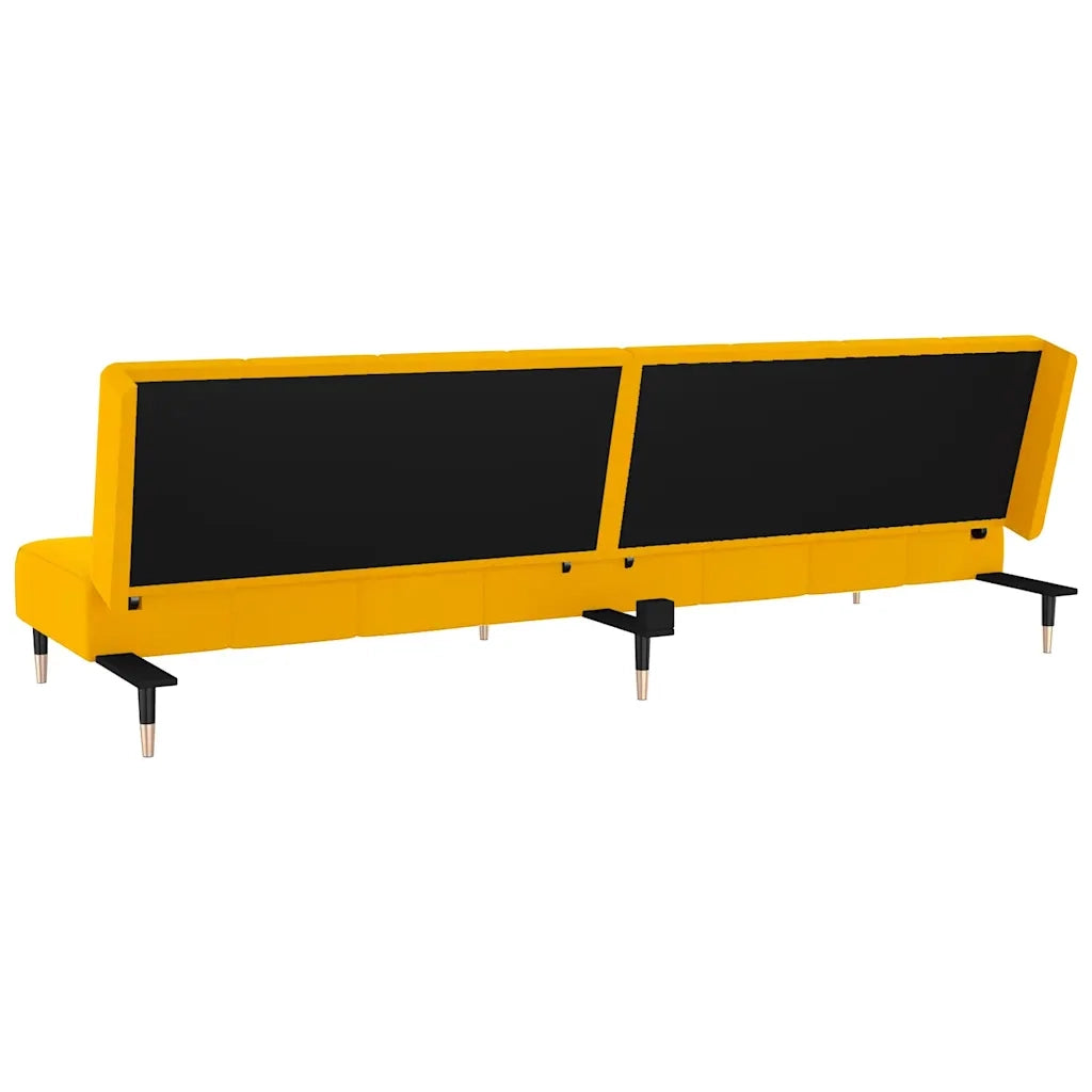 Divano letto | Sof¨¤ letto | Letto singolo a 2 Posti Giallo in Velluto