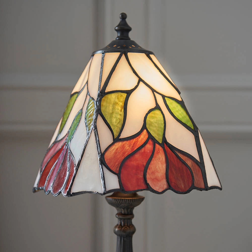 Lampada da tavolo Tiffany Botanica vetro floreale E14