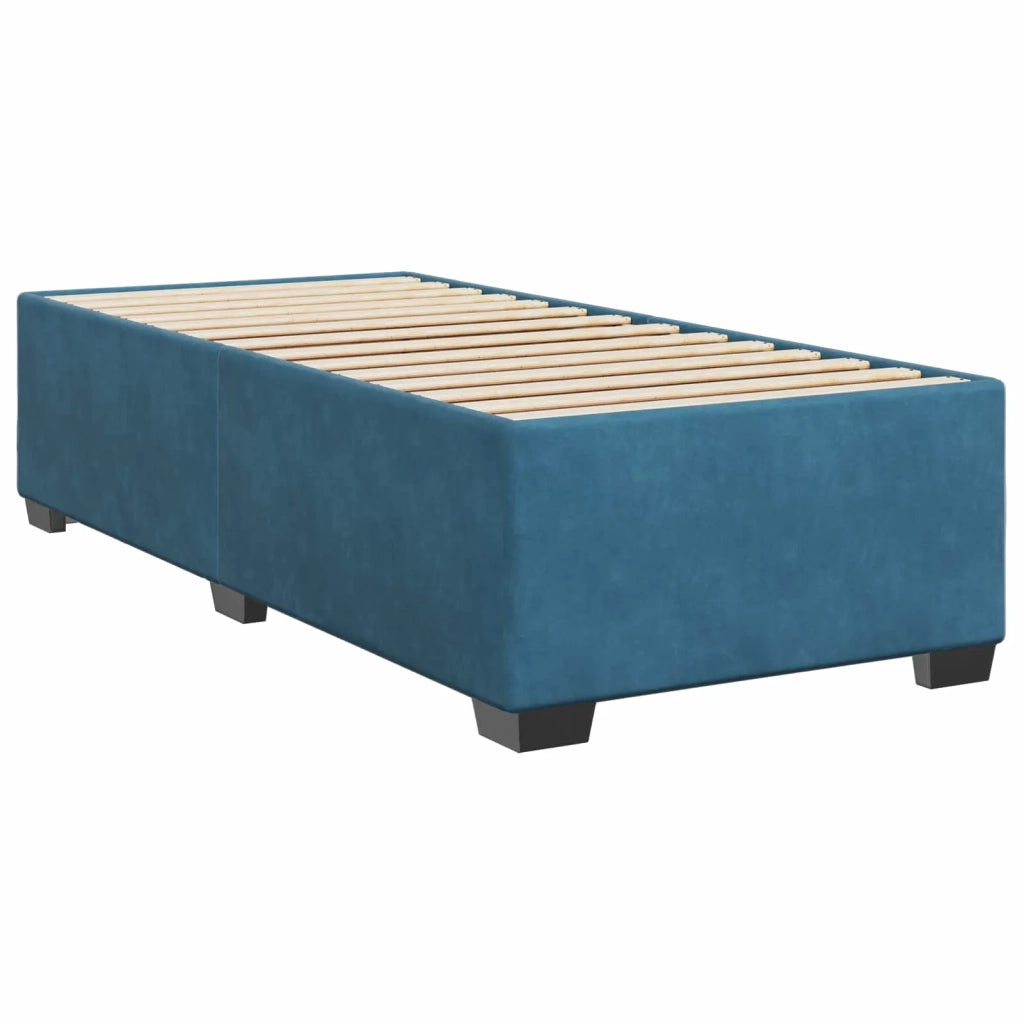 Letto con Box Spring, Materasso e LED Blu 90 x 190 cm Velluto 3452088