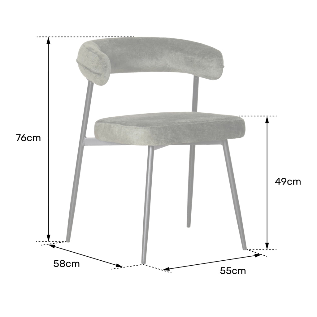 Set di 2 sedie in tessuto beige THEA