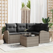 Set Divano da Giardino con cuscino 5 pcs Grigio polyrattan 3354698