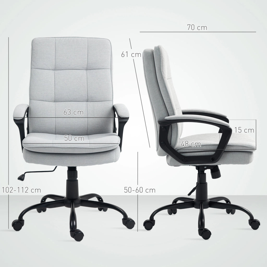 Sedia da Ufficio Ergonomica con Schienale Alto e Dondolo ¨C Minimal ¨C Grigio