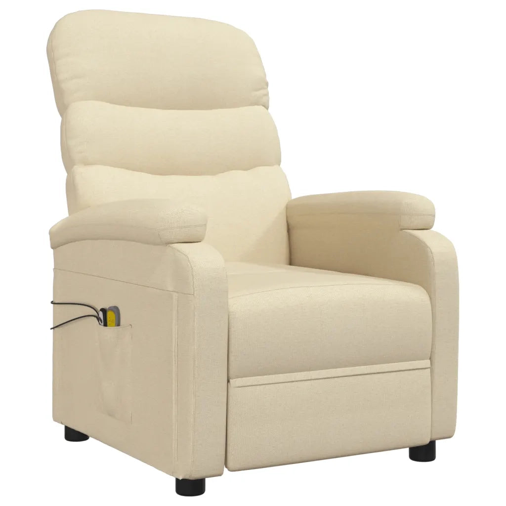 Poltrona Massaggiante Elettrica Crema in Tessuto 3073703