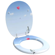 Sedile per toilette con chiusura morbida Blu 44 x 38 cm 42027209