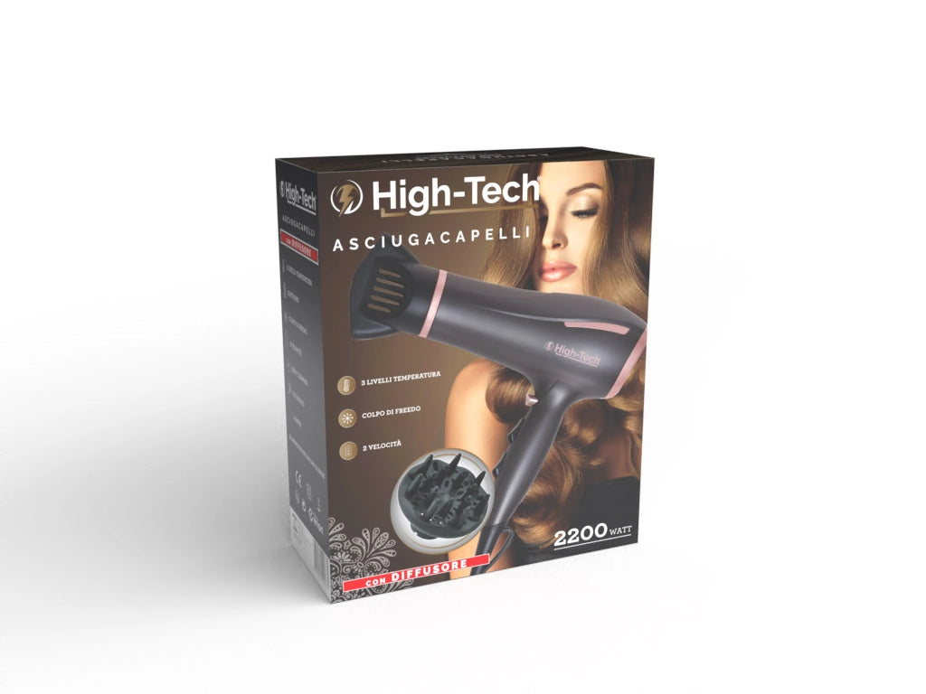 ASCIUGACAPELLI HIGH-TECH CON DIFFUSORE DA 2200 W