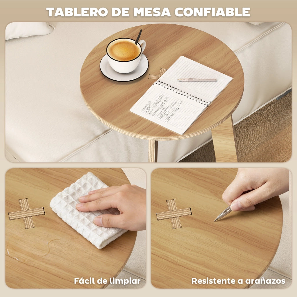 Tavolino da caff¨¨ rotondo in legno ¨C Minimal ¨C 50x50x40 cm