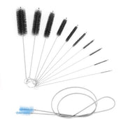Set di pennelli per pulizia 11 pezzi - Pennello flessibile 155 cm - Set di pennelli in nylon - Manico in acciaio inossidabile - Adatto per acquari e bottiglie