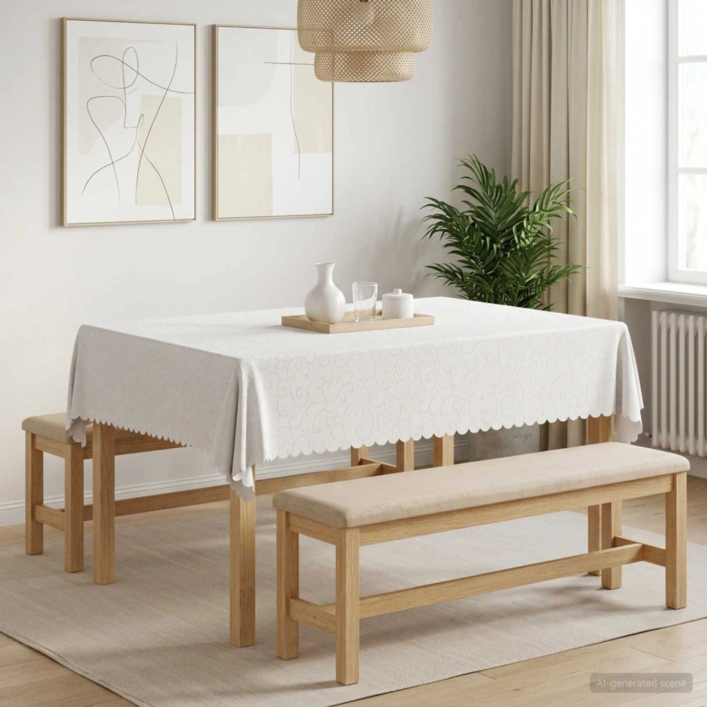 Tovaglia da Tavolo Rettangolare Bianco 110 x 140 cm 42040070